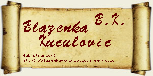 Blaženka Kuculović vizit kartica